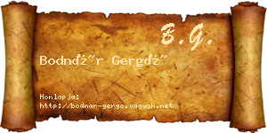 Bodnár Gergő névjegykártya